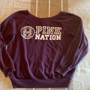 PINK medium wide neck lightweight sweatshirt
